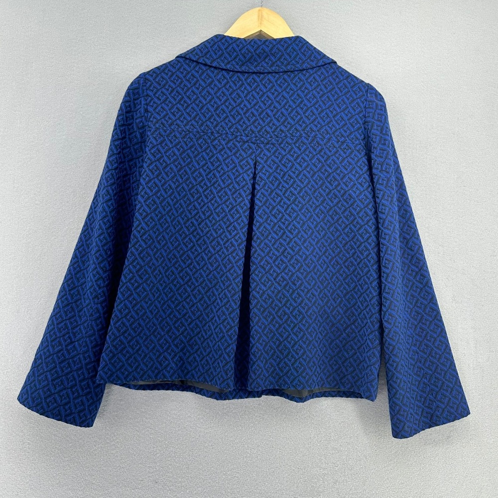 VTG Pendleton Royal Midnight Blue Geometric Blazer Jacket Virgin Wool 10P USA - Picture 2 of 8